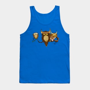 Owl Family Portrait Tank Top